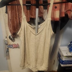 Red Haute Beige Camisole Top